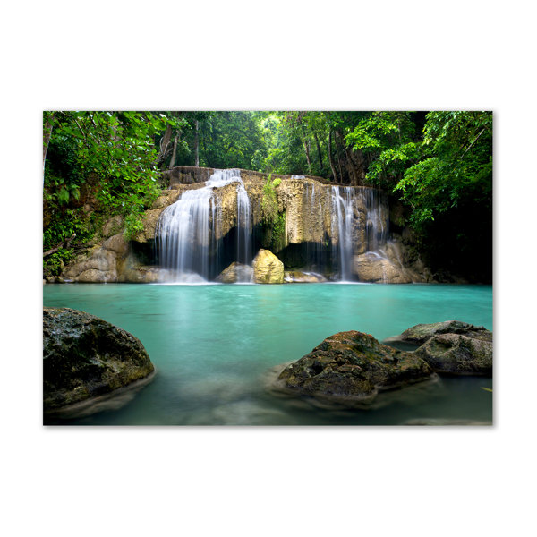 Union Rustic Wasserfall Kunstdrucke Auf Leinwand Wrapped Canvas